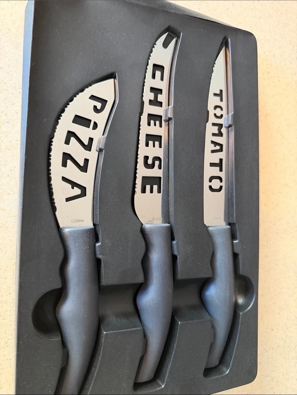 Forever Sharp -3 Piece Gourmet Knife Set — Black Handles